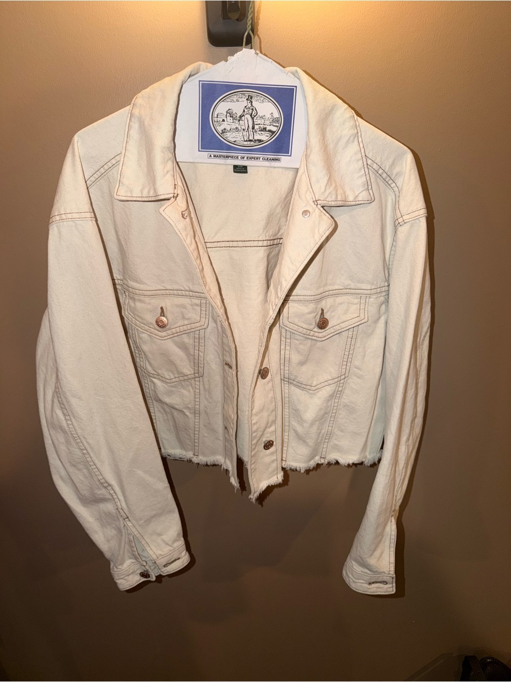 wild fable Cream Cropped Denim Jacket (fits like a L/XL, very oversized)